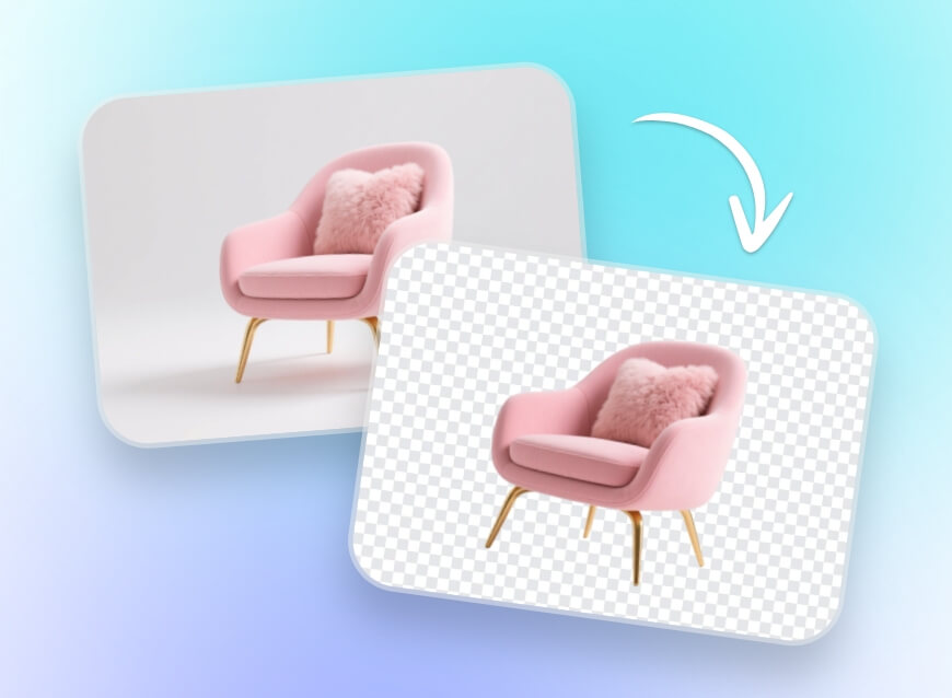 Use ai to remove white background from sofa image instantly