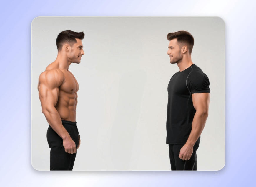 筋肉aiで男性の筋肉効果をシミュレート