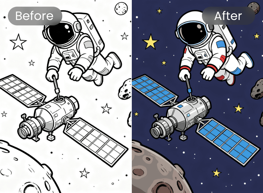 Use clipfly ai photo colorizer to convert a sketch to a colorized image