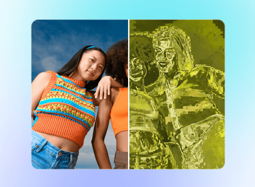 Use clipfly ai to add matcha trend filter to a friends photo