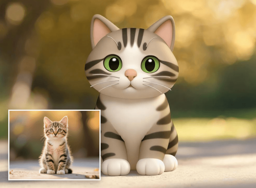 Use clipfly free picture to emoji converter to make a cat emoji