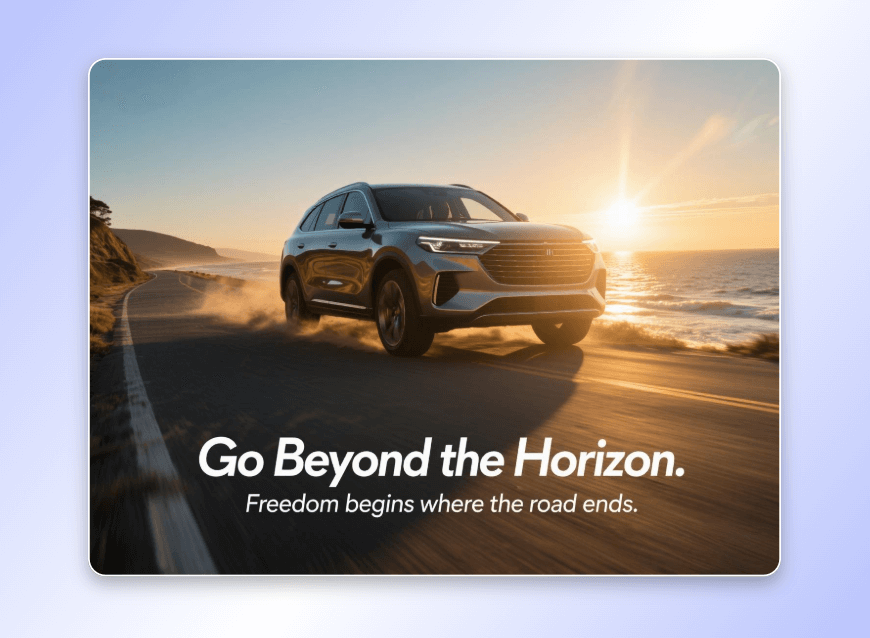 Utiliser le générateur d'image IA Nano Banana Pro pour concevoir une image promotionnelle publicitaire pour une voiture