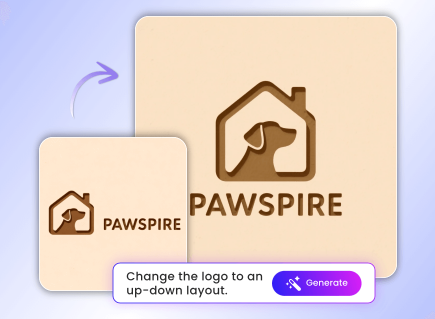 Use prompt to change the horizontal logo to a vertical logo