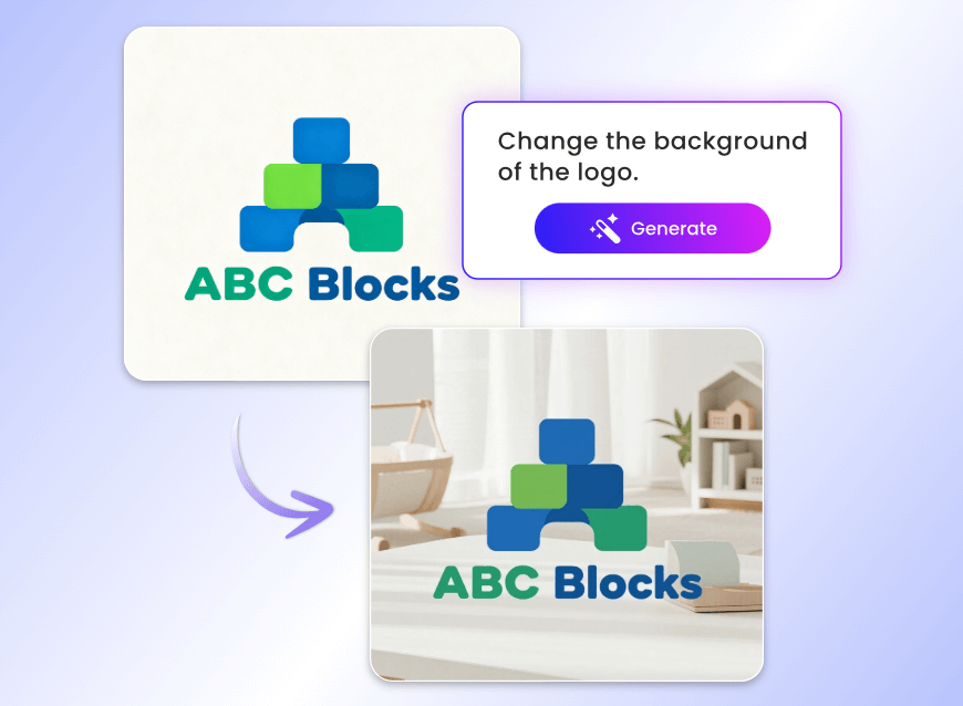 Use prompts to change the background of a logo