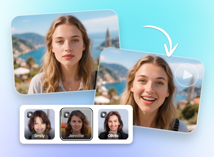 étape 2 choisir une voix IA ou téléverser votre propre audio pour générer une influenceuse IA en train de parler