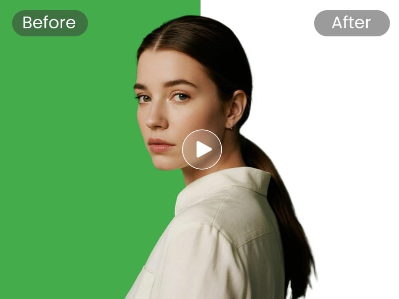 Edit the green screen video background of a long sleek hair woman with clipfly AI green screen editor