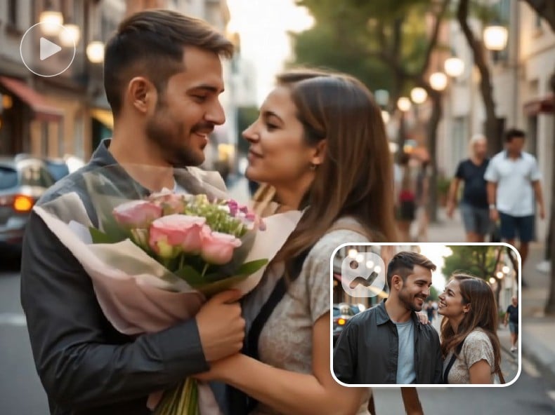 AI Couple Giving Flowers