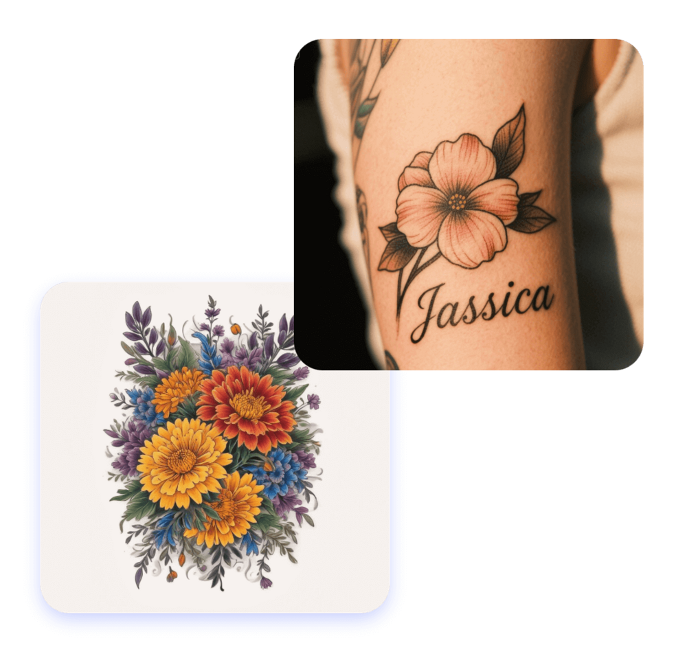 Online Birth Flower Tattoo Generator: Create for Free Clipfly