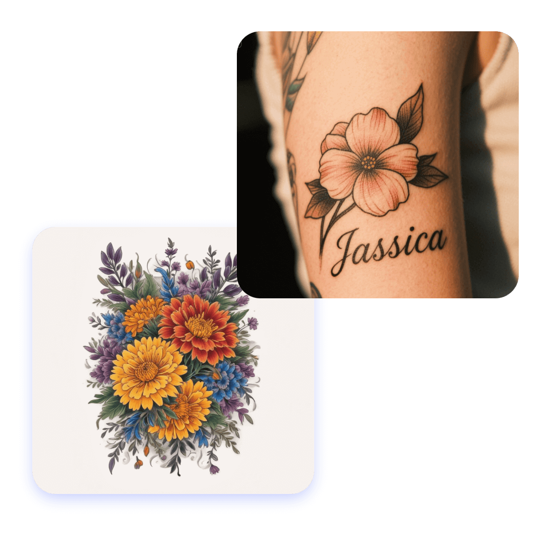 Online Birth Flower Tattoo Generator: Create for Free | Clipfly