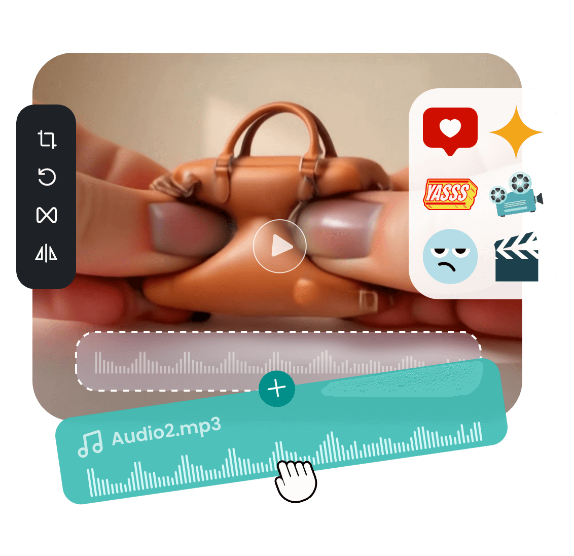 Add squish sound to your video pf pinching a orange bag to make it more vivid