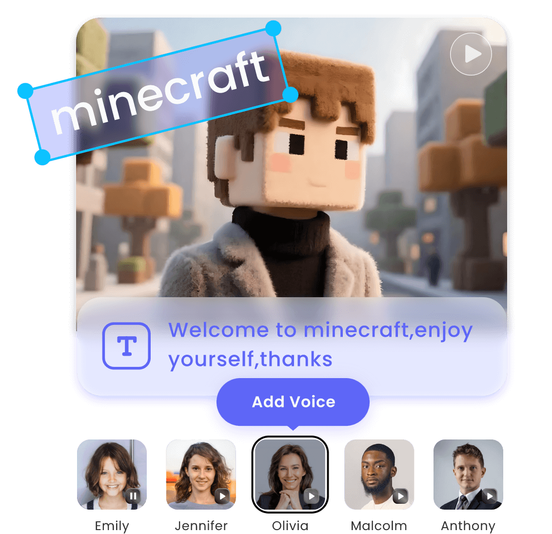 Adicione legendas e narração ao seu vídeo do Minecraft de um homem do escritório