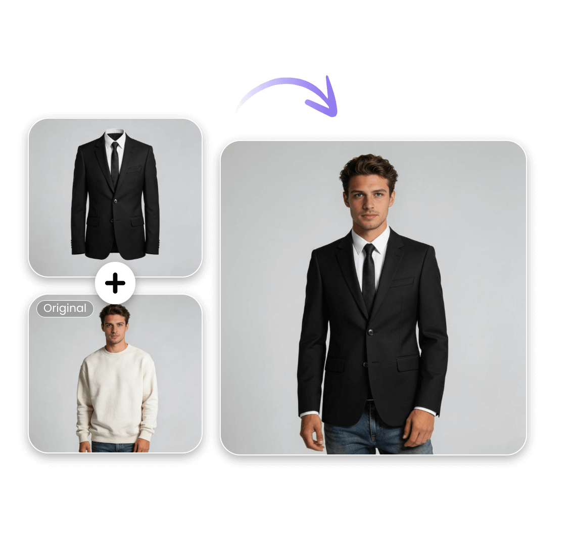 Add suit to photo with clipfly formal attire editor online free