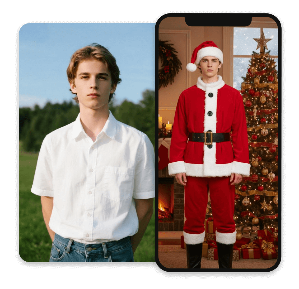 clipflyクリスマス写真加工アプリのスマホ版イメージ