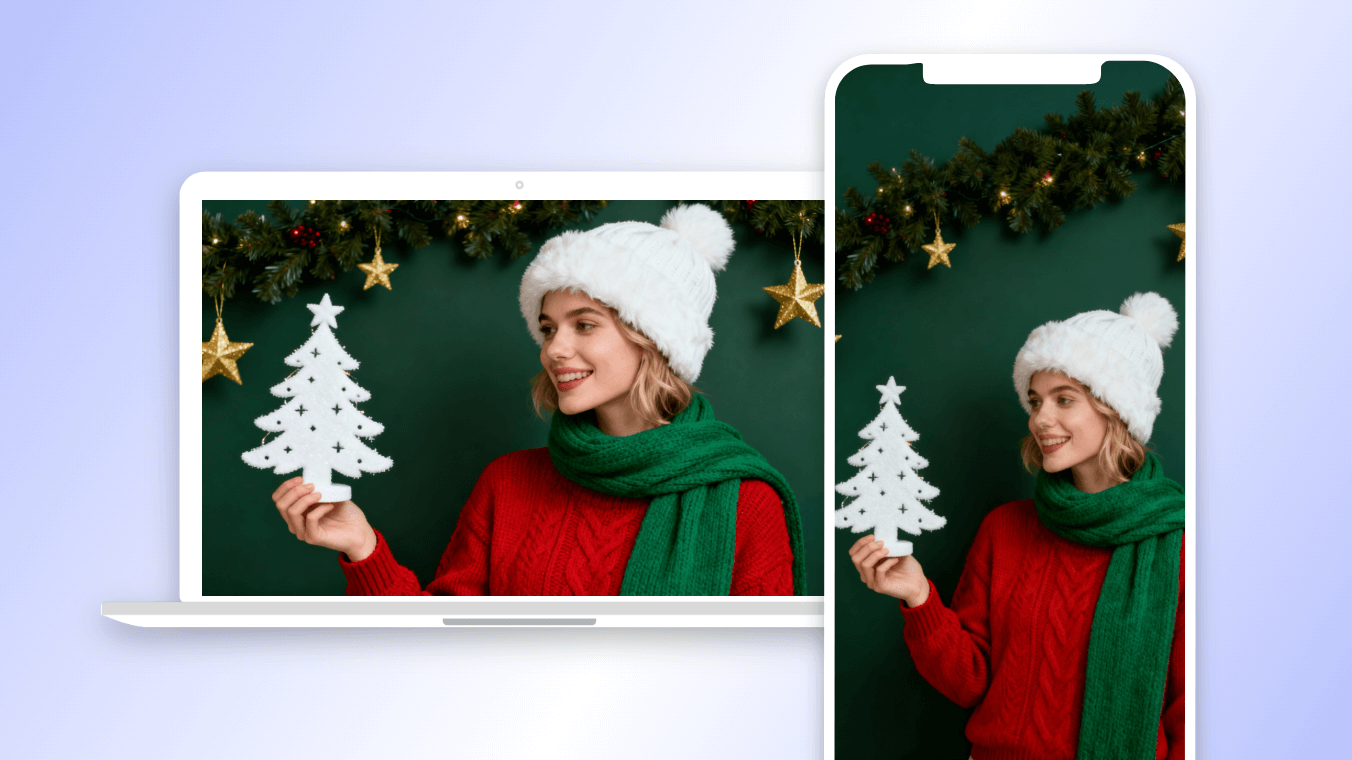 Generador de fondos navideños Clipfly AI para crear fondos de pantalla navideños