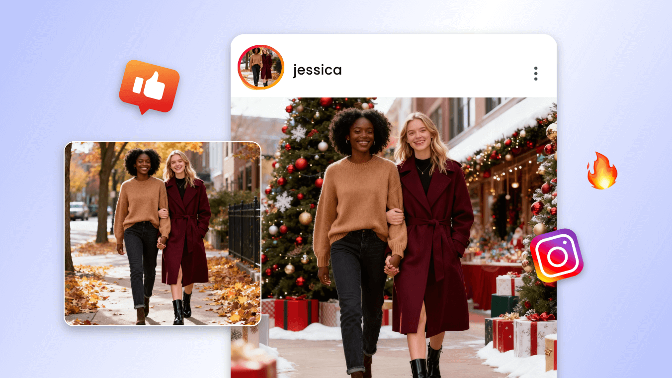 generador de fondos navideños para publicaciones en redes sociales