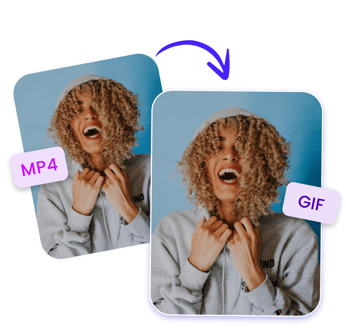 Convert a mp4 video of a girl laughing to gif