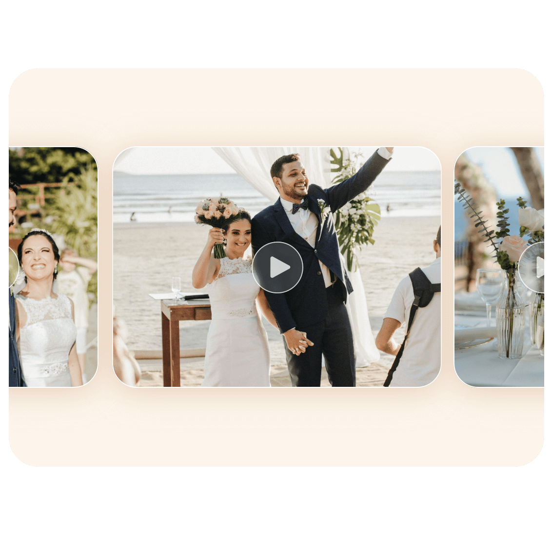 crie um slideshow de casamento com o criador de vídeos de casamento clipfly