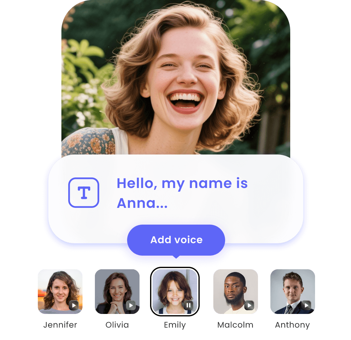 Create an ai talking avatar with a static image of a girl with short blond hair and beatiful smile