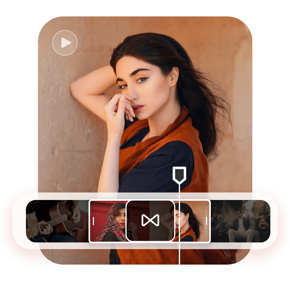 Cut four videos down to two and add transition to the two girl videos