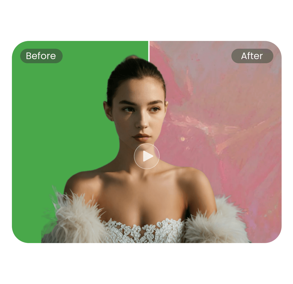 Edit a green screen video of a girl in a bustier dress with a ballgag