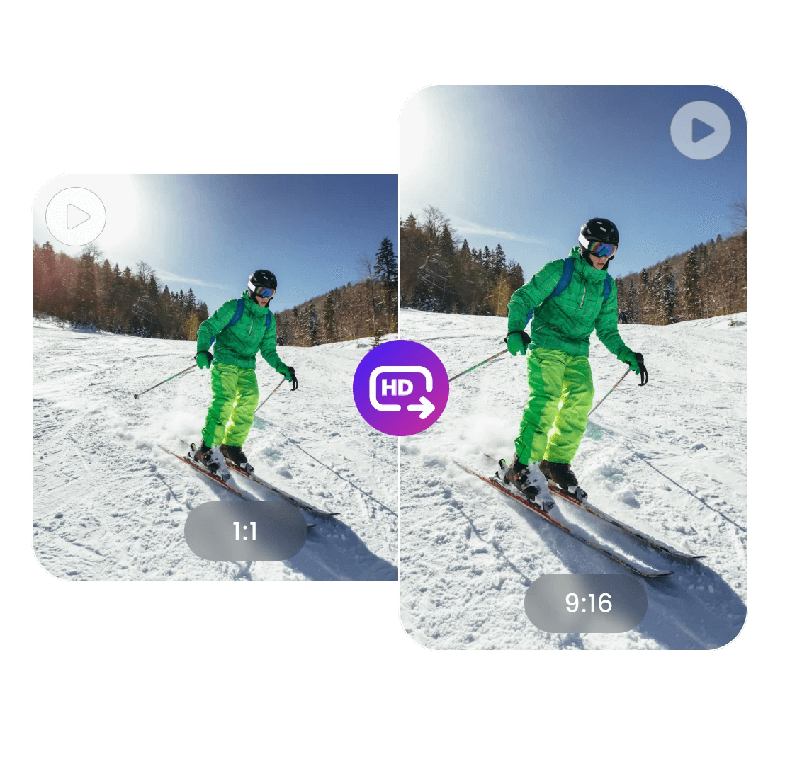 Edit your video ratio to 11 or 1619 without losing quality