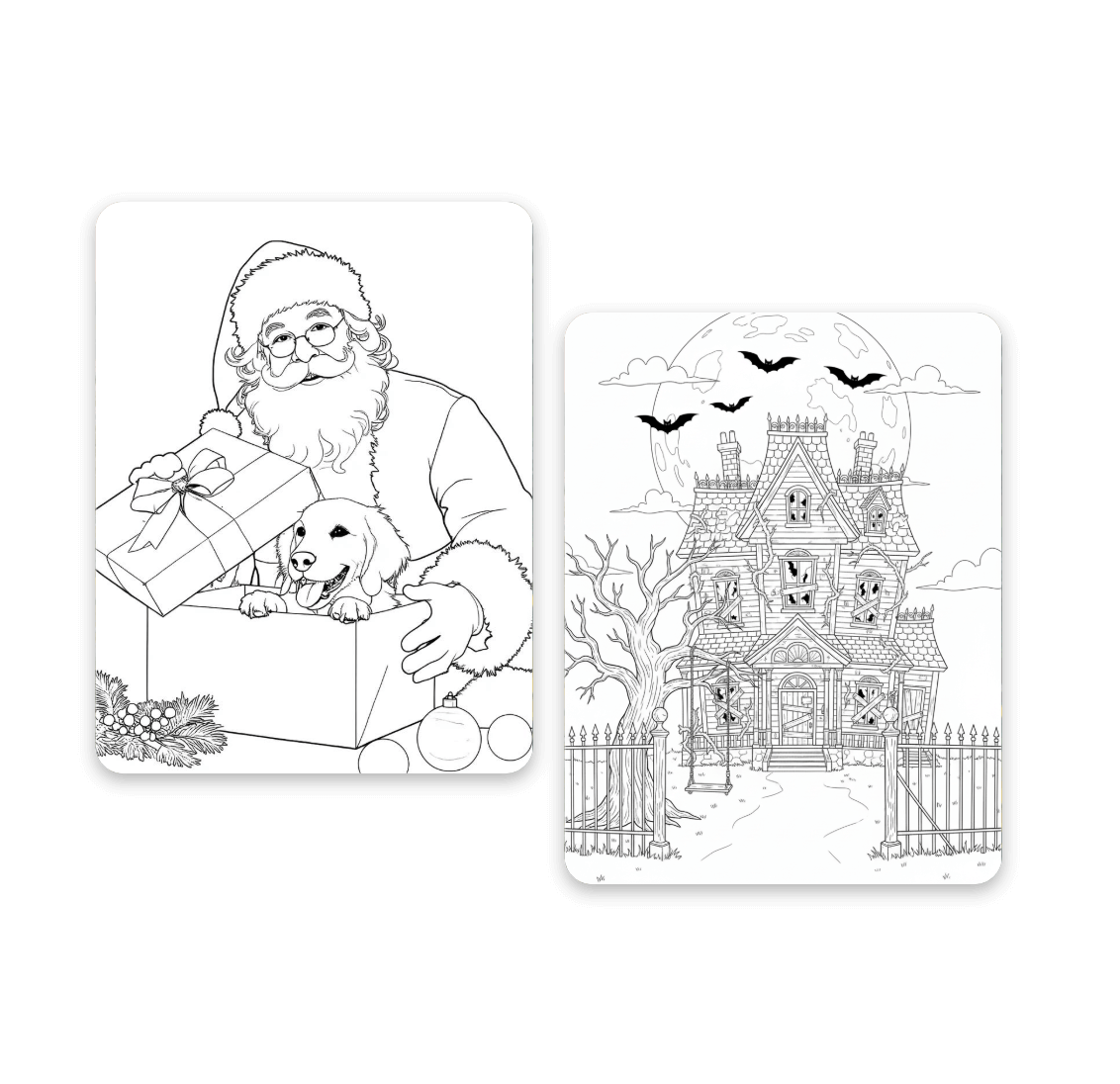 Generate Christmas and Helloween coloring pages