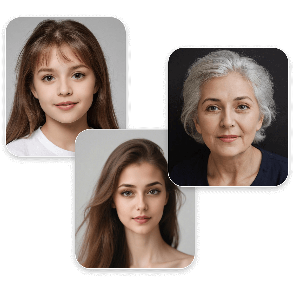 générer des visages allant du bébé à l'adulte et au senior avec le générateur de visage IA en ligne