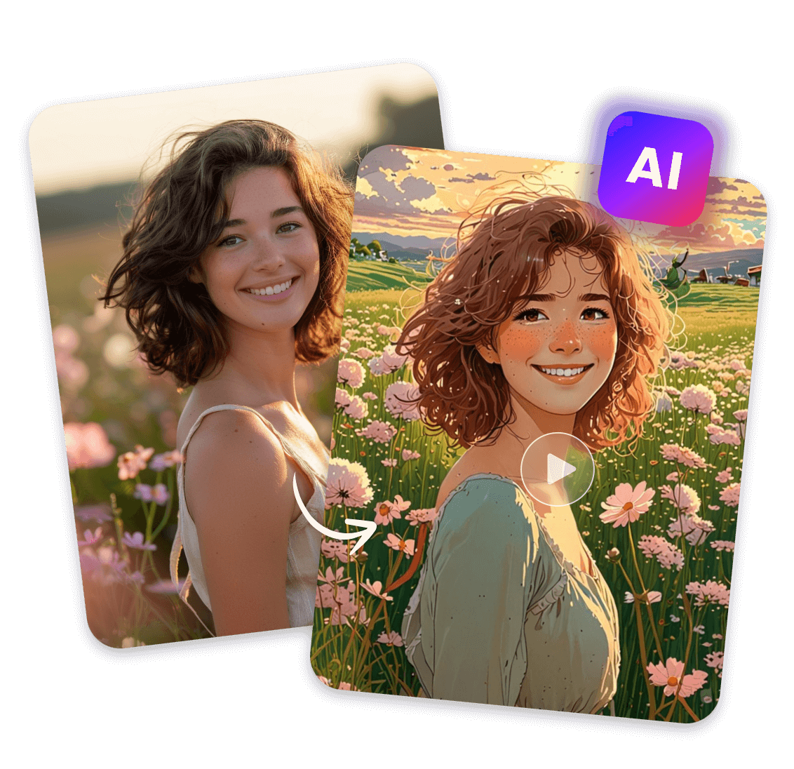 Gerador de vídeo de anime IA instantâneo e fácil com efeito de imagem para anime