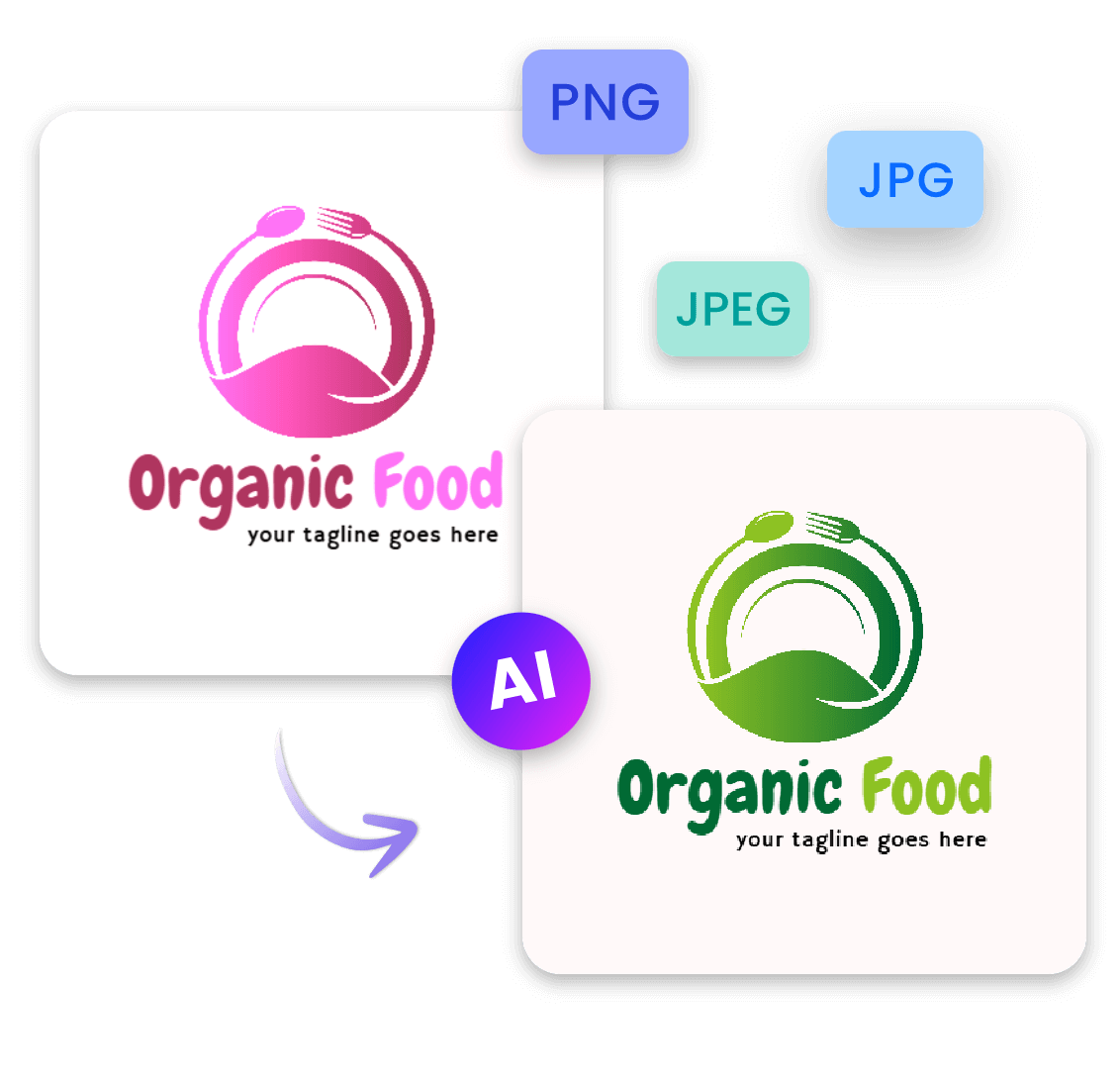 Logo Farbe mit Clipfly von Pink auf Grün ändern