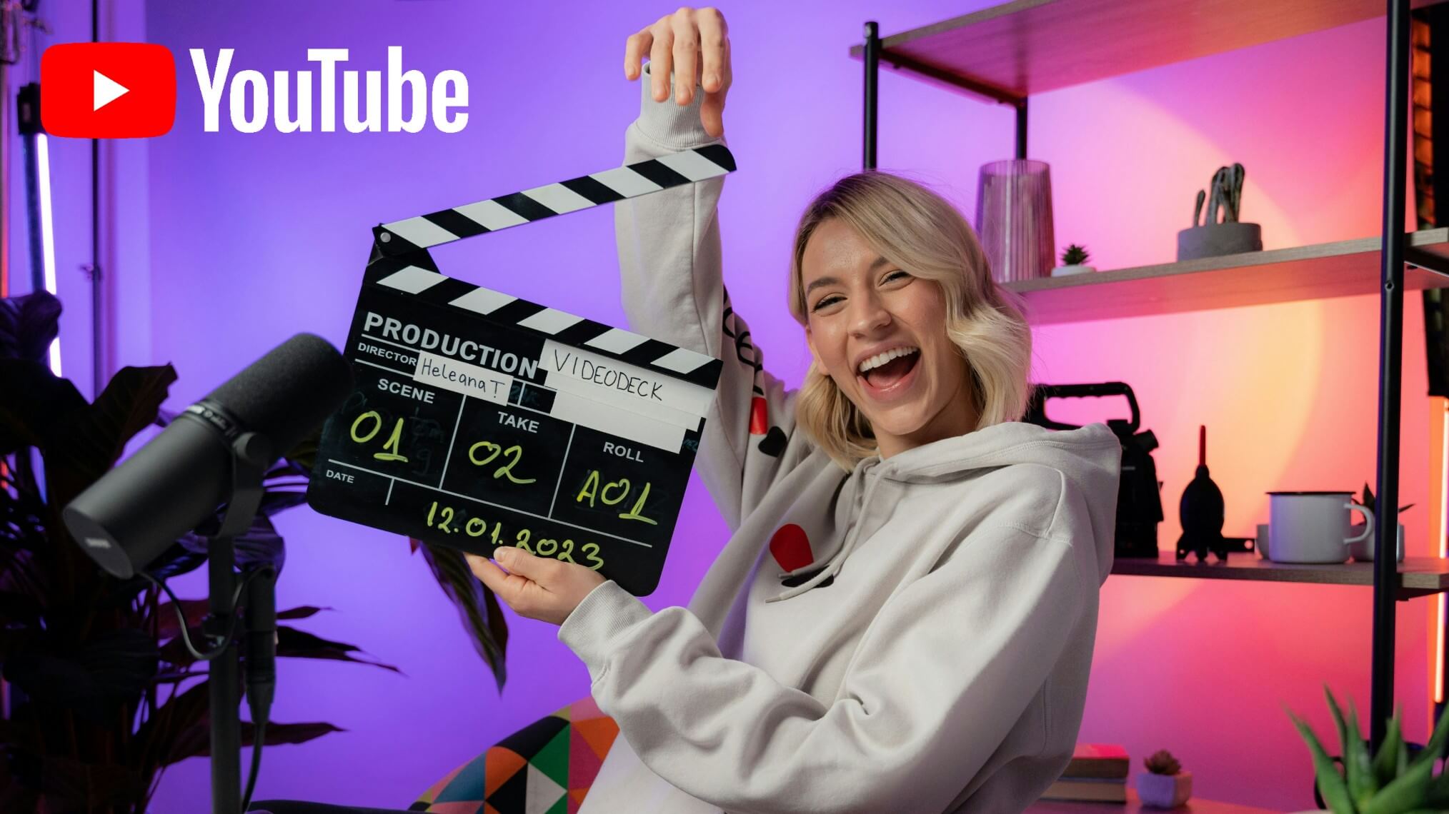 Faça um trailer para um canal do Youtube com uma garota