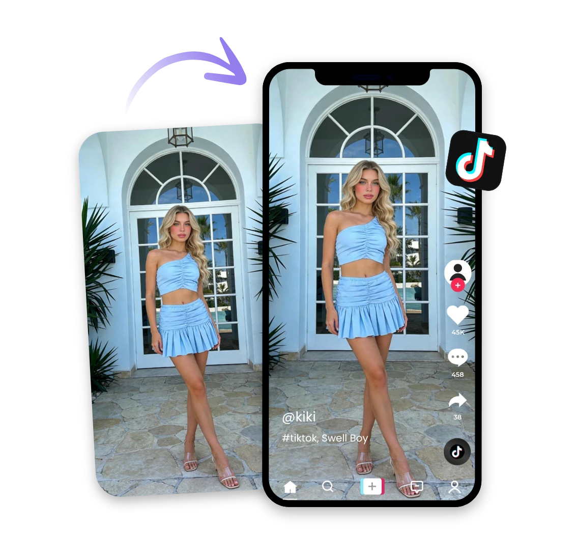 Tik Tok watermark remover app on the go