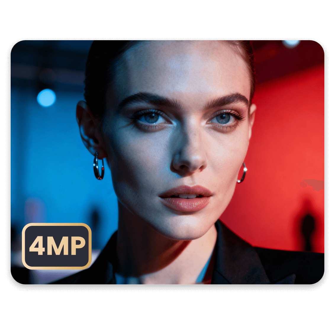 A photorealistic fashion woman image generated by flux 2