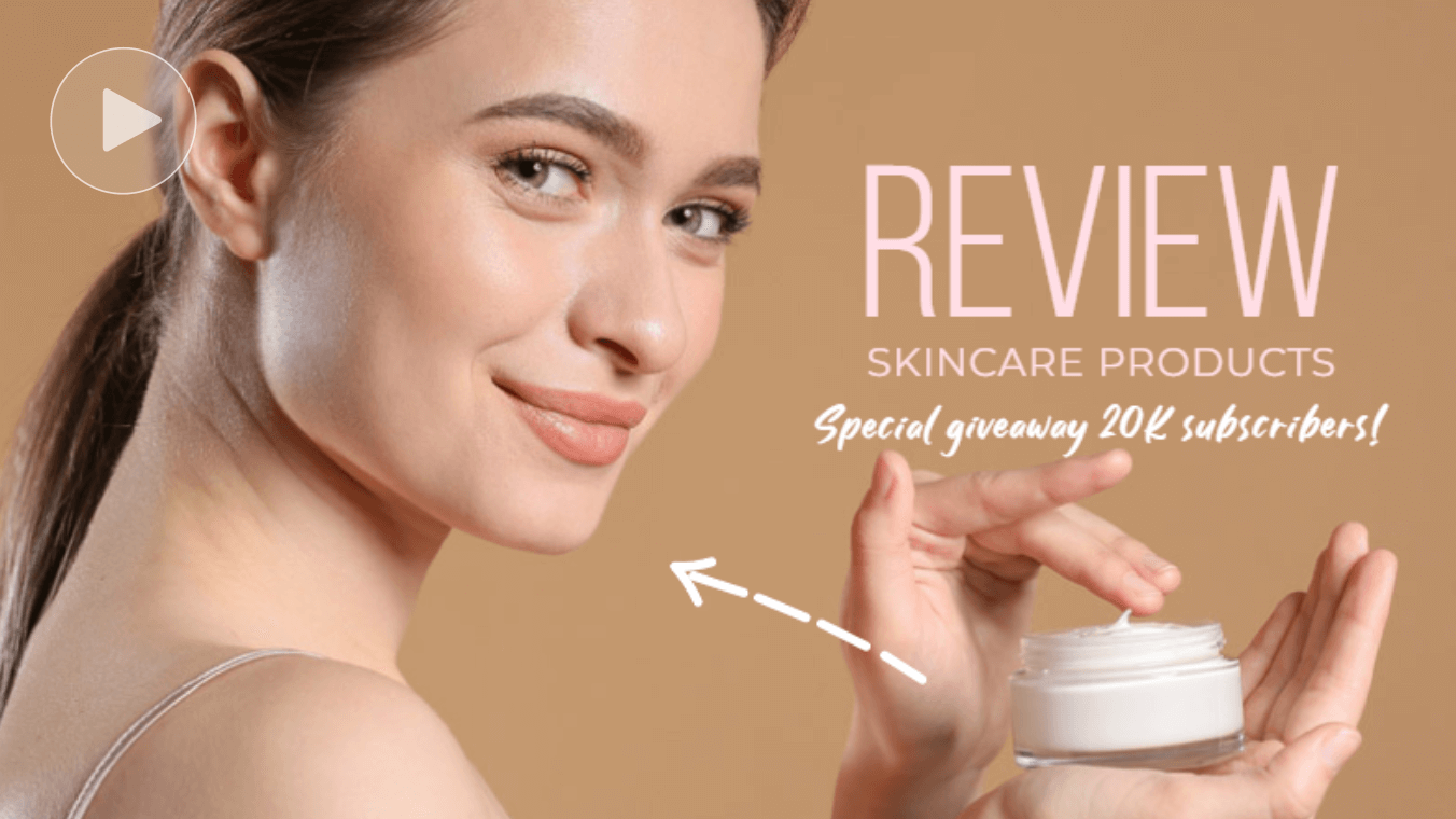 A skincare product demo video featuring a lady holding it