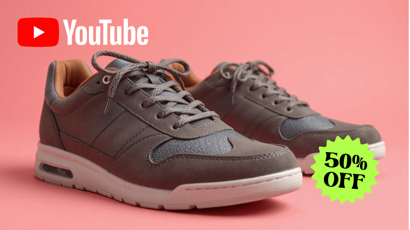 A youtube promo video for a pair of shoes on sale