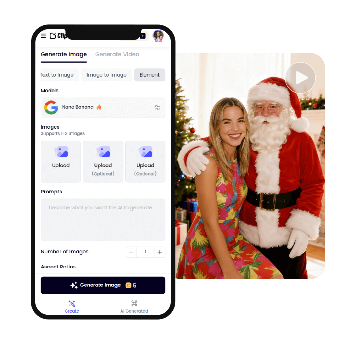 Add a santa claus to photo on phone