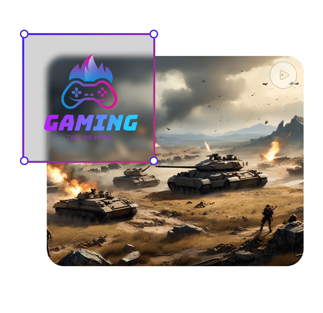 Add a unique watermark with a game logo and text to a gaming video