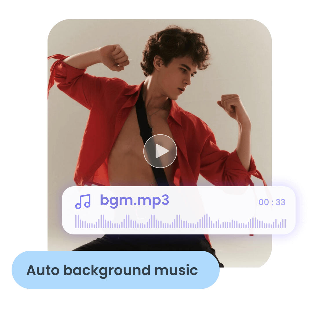 Add background music to an ai dancing video of a boy