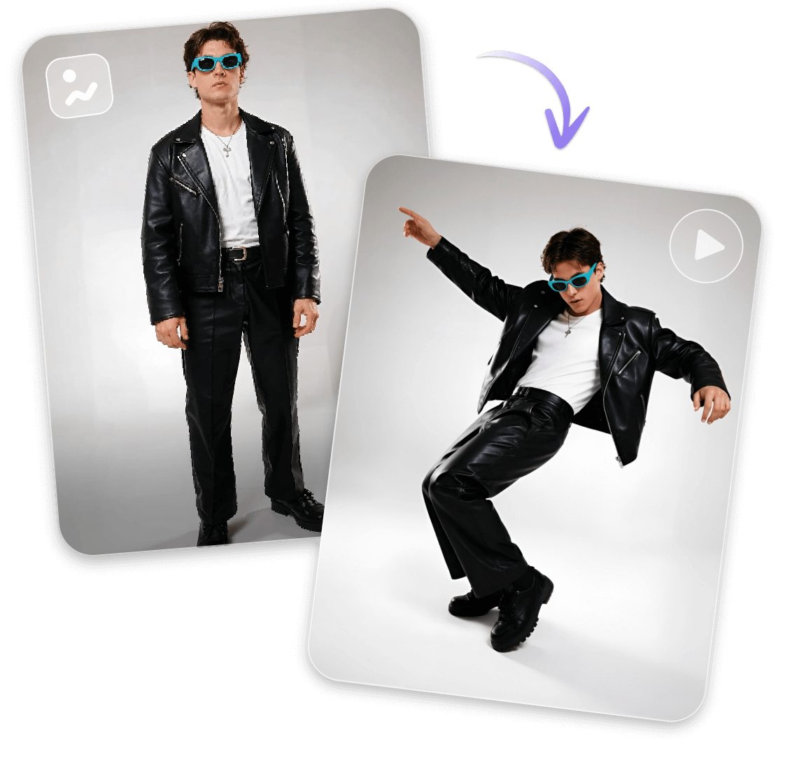 Add dancing movement to a man portrait with naturally realistic movement and details