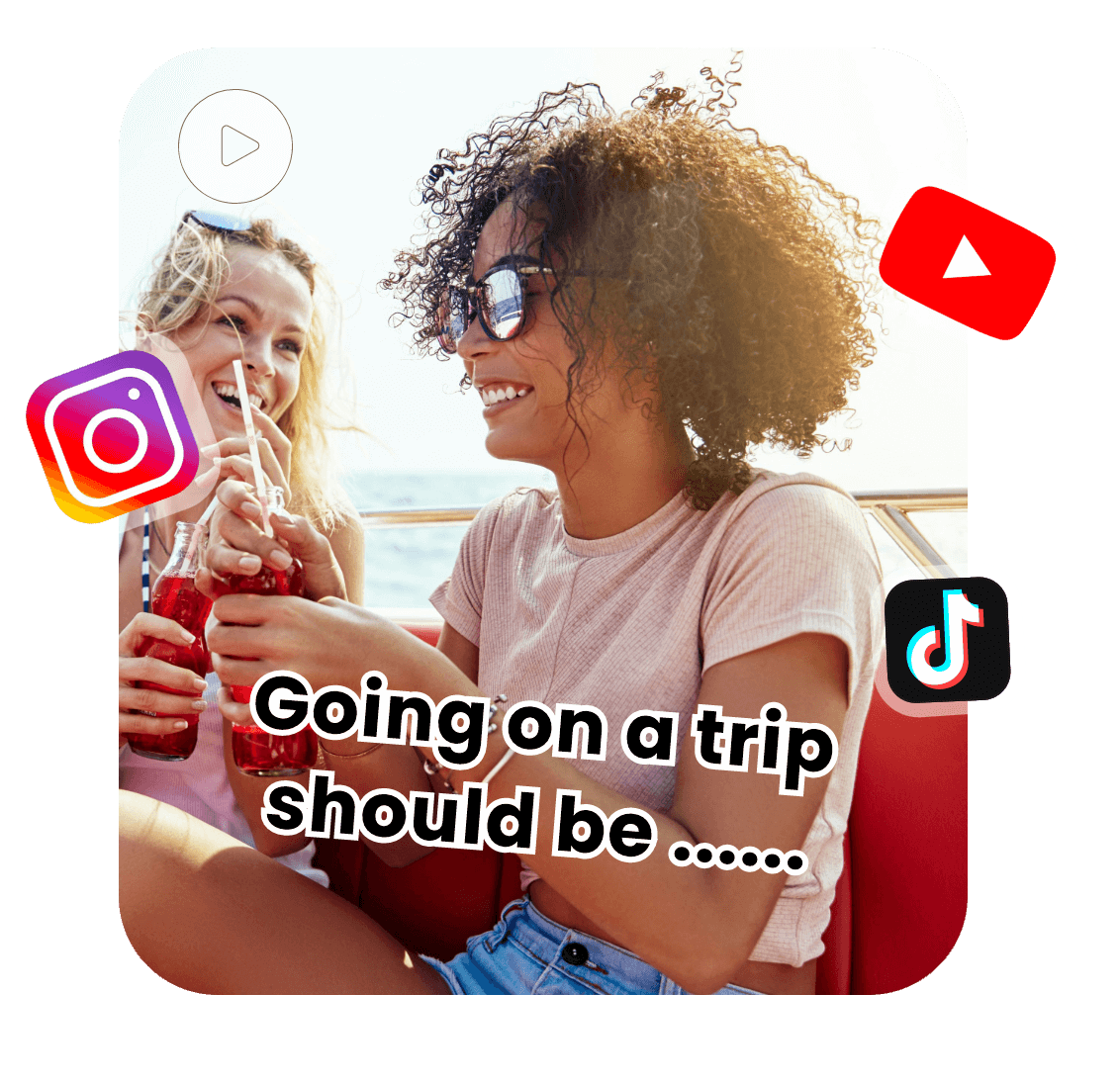 Add overlays to enrich videos and share videos to social media