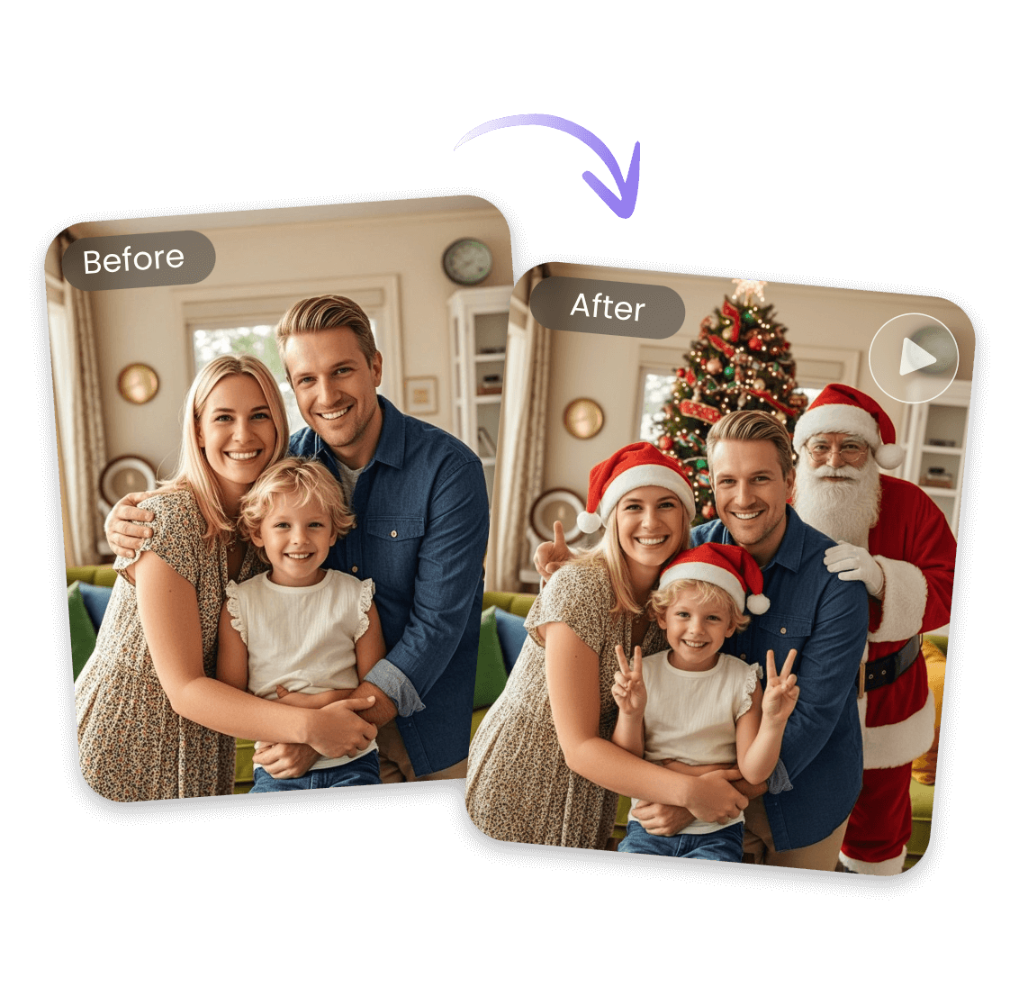 Add santa clause to a family photo