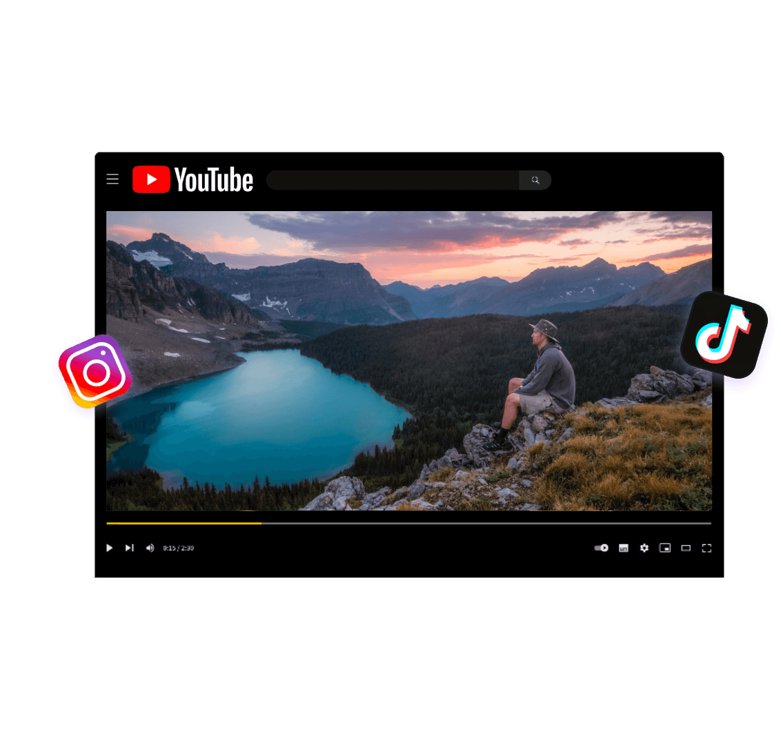 Add smooth transitions to a youtube video of a man