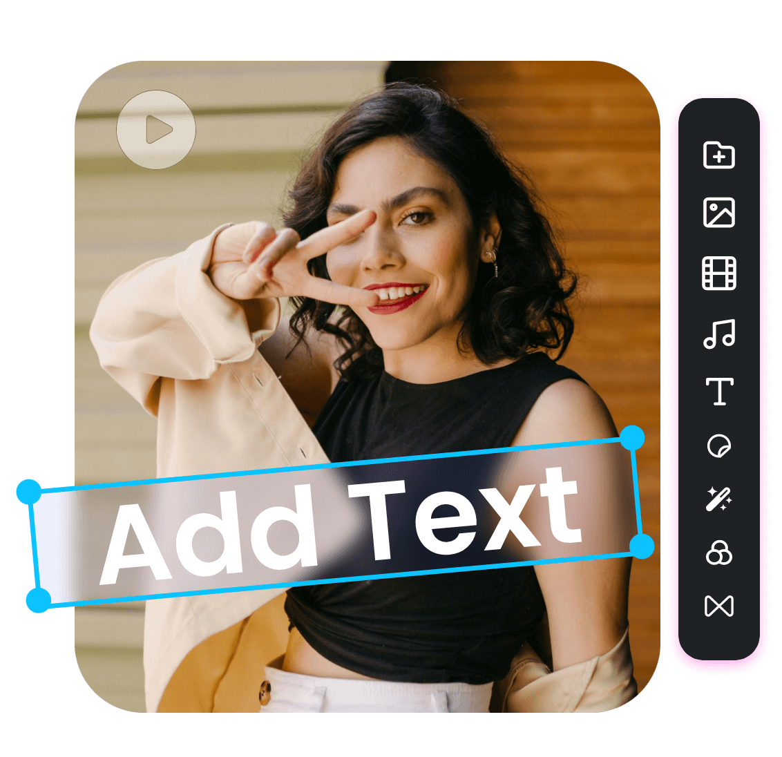 Add text and edit more in a gif of a lady saying yeah
