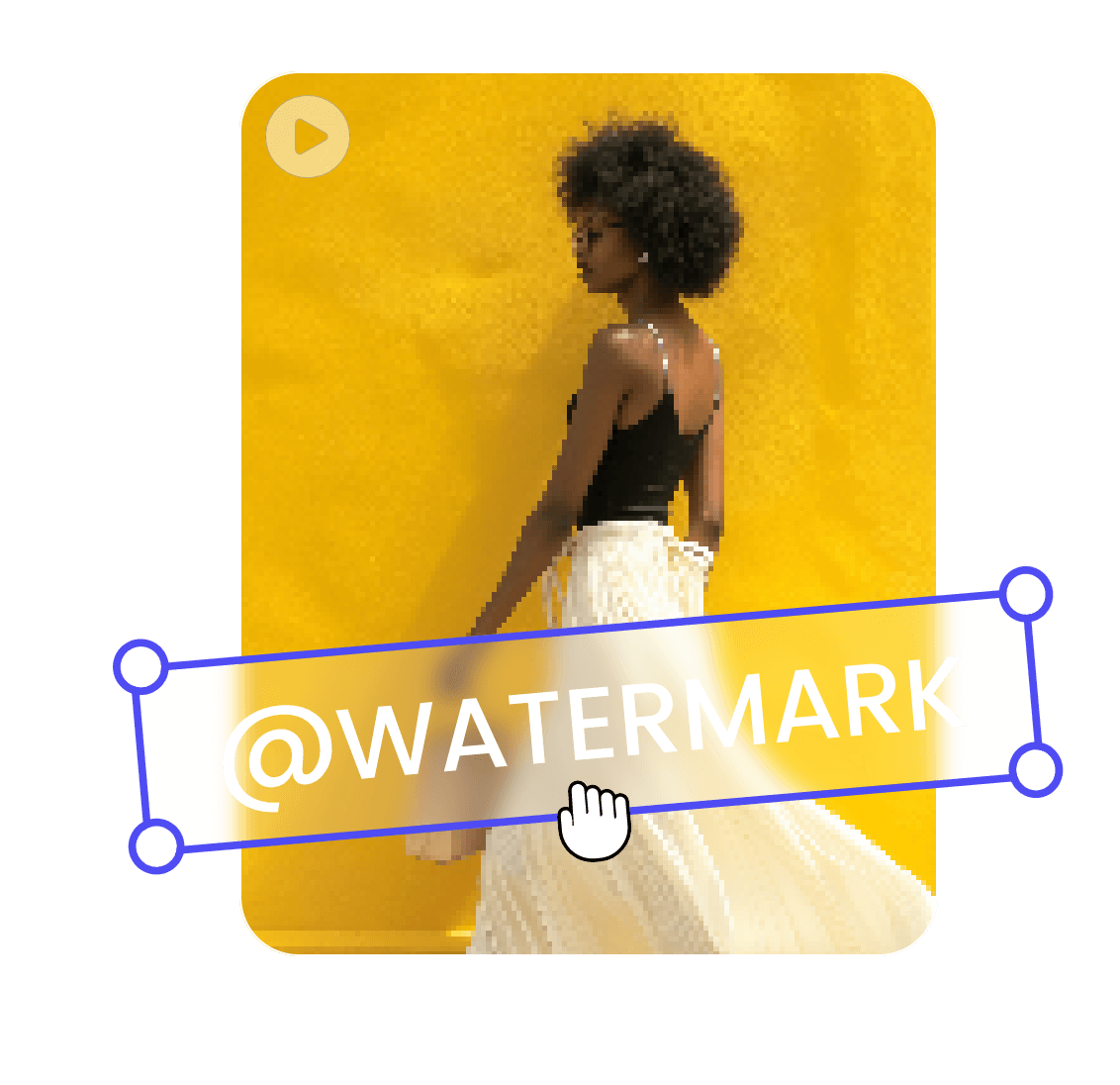 Add watermark to video of a beautiful woman with simple clicks