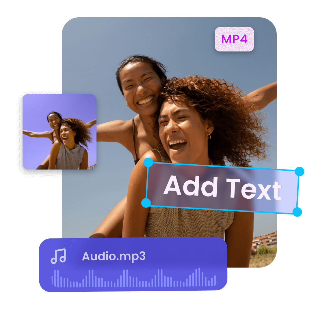 Adding various elements to an MP4 video in clipfly