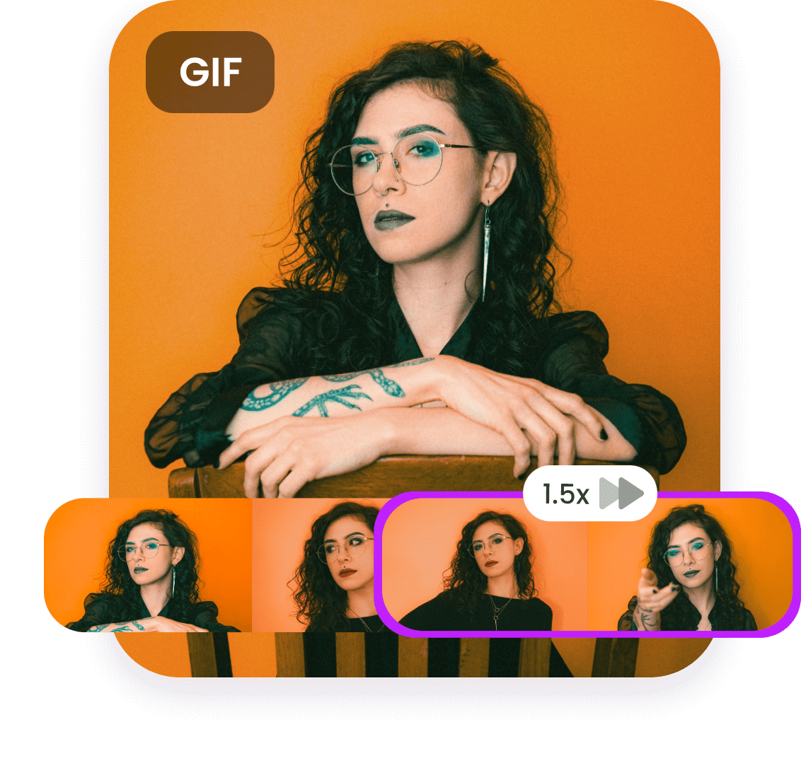 Adjust the speed of a specific segment of a gif for a cool girl