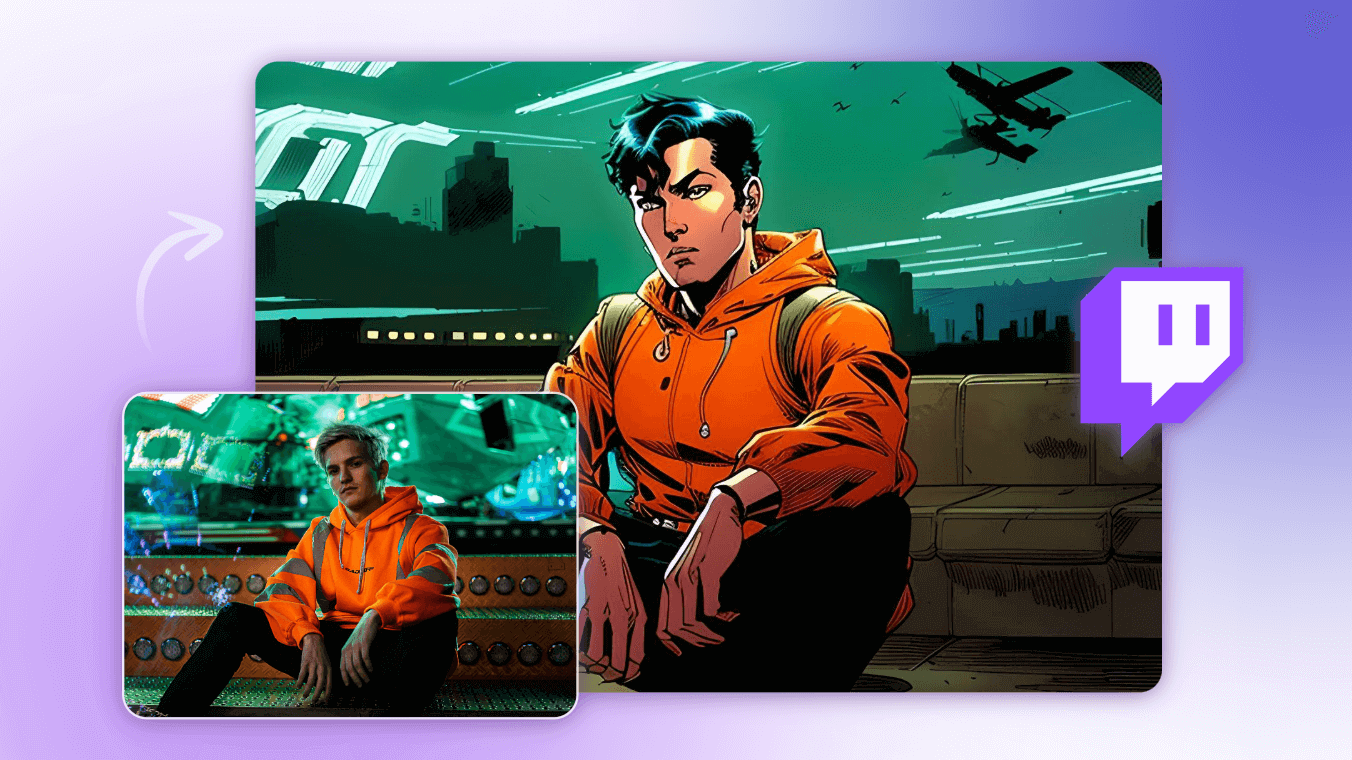 Ai converts a portrait of a cool boy into a game style