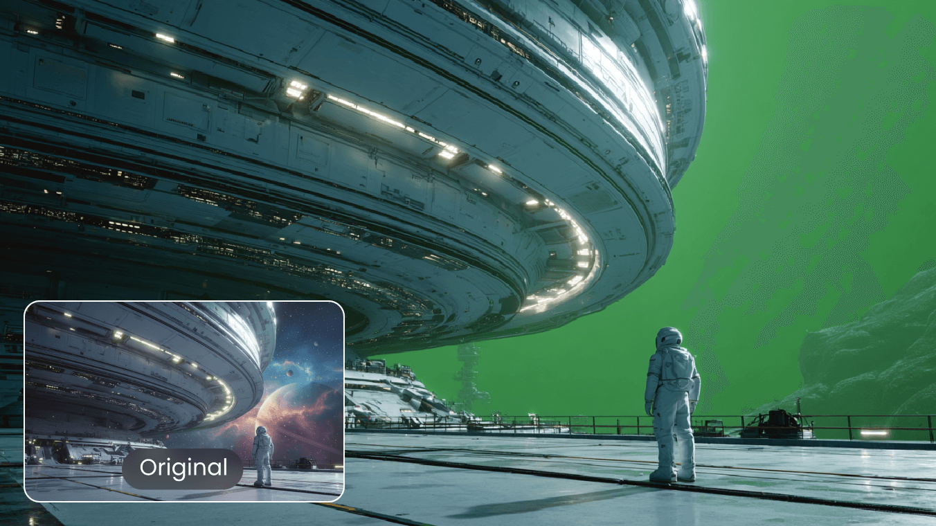 Ai green screen adding and removal