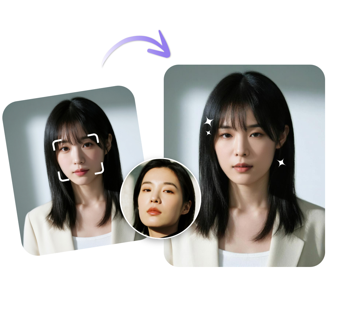 AI顔入れ替えでアイコラを作成