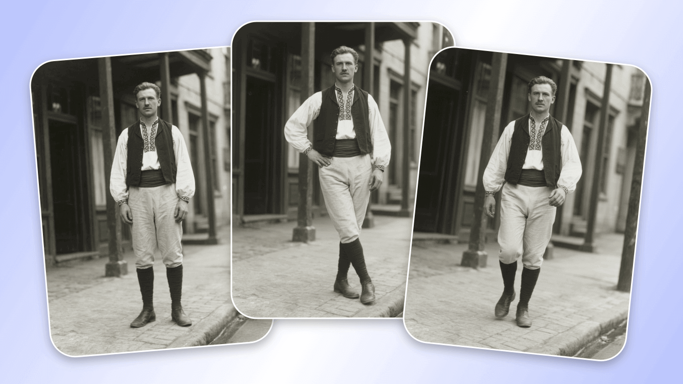 Animate a full body photo of a man and add various movements