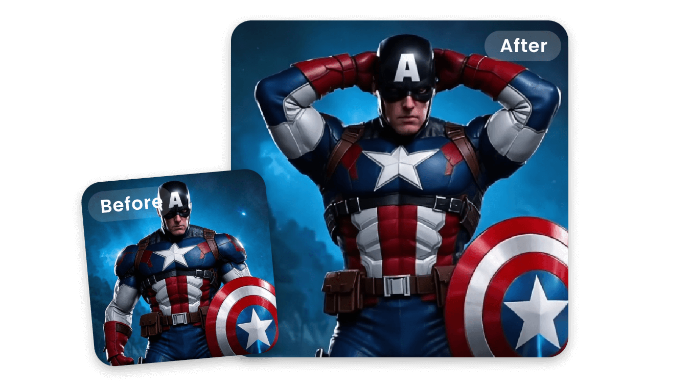 Animate a photo of captain america to make him dance